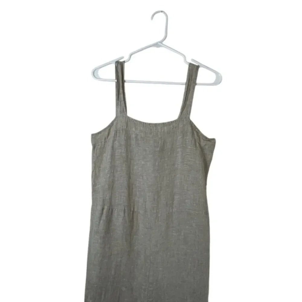 Quince-100% European Linen Square Neck Jumpsuit in Flax SZ(S)